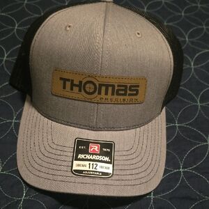 Richardson Grey and Black Trucker Hat with Thomas Precision Patch